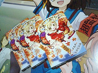 ハルヒのDVD3巻で1枚、ラジオ支部vol.2とあとはマンガがっつり買い込んでもう2枚