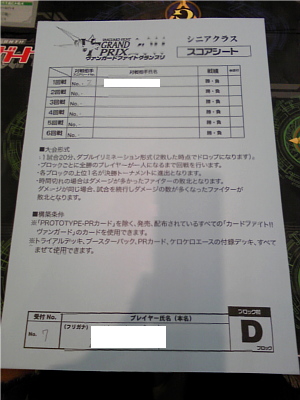 スコアシート。ラッキー7……って事にはならず